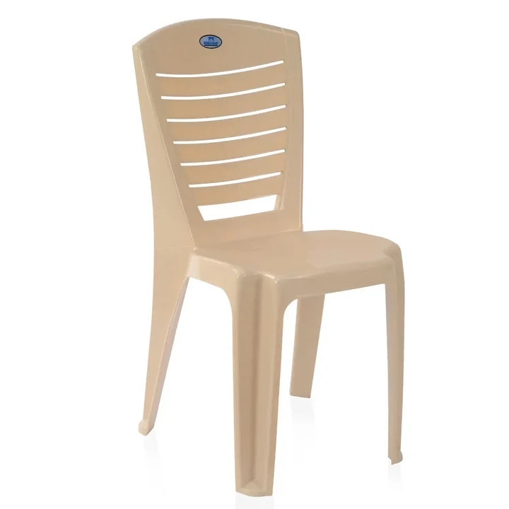 Plastic Armless Chair (Marble Beige)