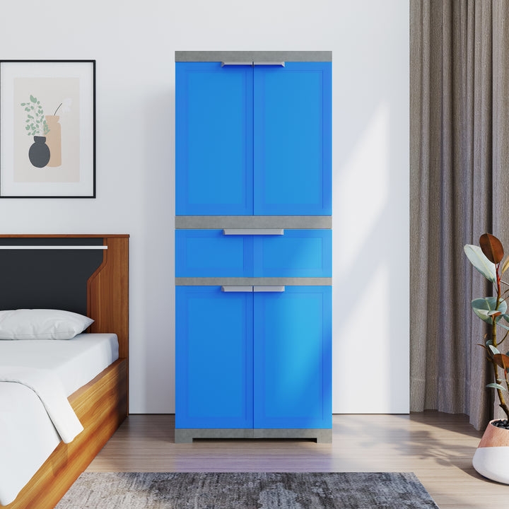 Nilkamal Freedom FMDR 1C Plastic Cabinet with 1 Drawer (Deep Blue & Grey)
