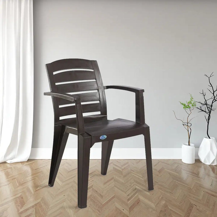 Nilkamal CHR2135 Plastic Arm Chair (Weather Brown)