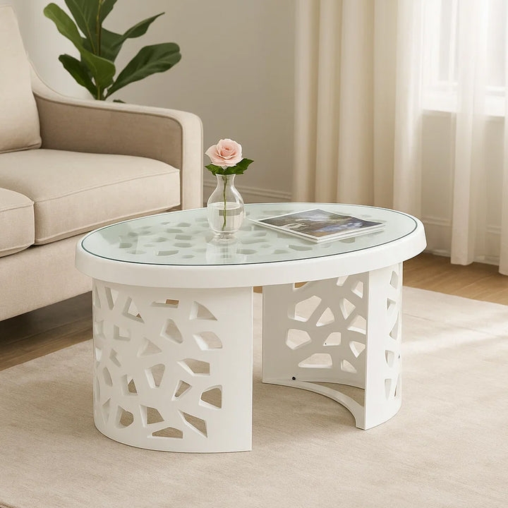 Nilkamal Crystal Plastic Centre Table (Milky White)