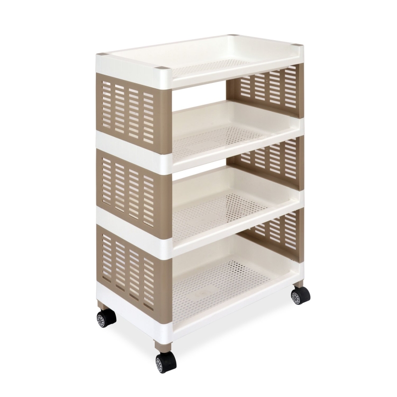 Nilkamal Trolley 25 (Milky White / Taupe Plaza)