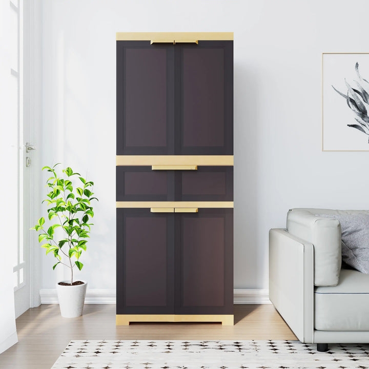 Nilkamal Freedom FMDR 1C Plastic Cabinet with 1 Drawer (Brown & Biscuit)