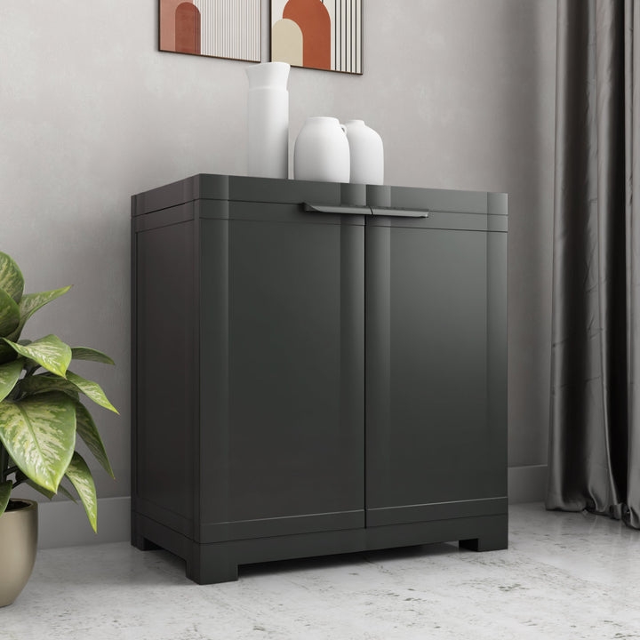 Nilkamal Freedom Small (FMS) Plastic Storage Cabinet (Charcoal Grey)