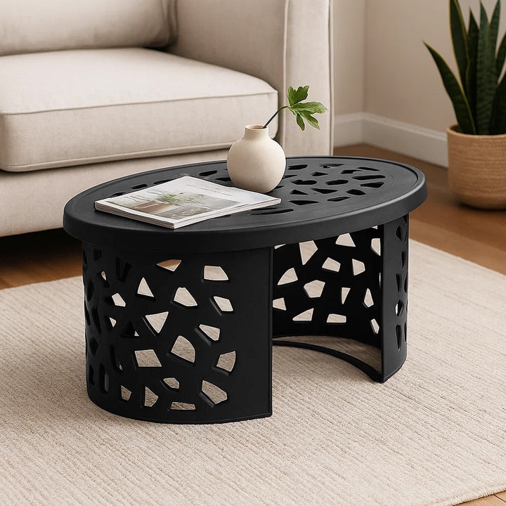 Nilkamal Crystal Plastic Centre Table (Weather Brown)