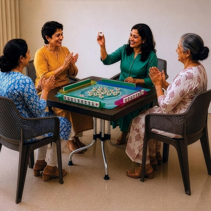 Nilkamal Orchid Mahjong Table and Captain Chair Set